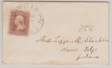 USA, ca. 1870- 80, 3 Ct. EF auf Inlandsbrief von ...ville nach Prairie Edge (Ind.)