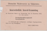 Chile, 1912, 2 Centimos - GS- Karte, als Ortspostkarte gelaufen innerhalb Valparaiso, Abs. ist Dt. Ruderverein!!!