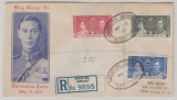 Jamaika, 1937, 1- 2,5 d MiF auf Auslands- Einschreiben von Kingston nach New York (USA), Hochdekorativ!