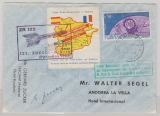 Andorra, 1962, 0,5 Fr. EF auf Erstflugbrief, zum ersten Start einer Zucker Rakete in Andorra / den Pyrinäen, 1962