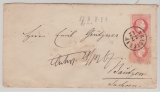 Österreich, ca. 1860, 5 kr.- GS- Umschlag + ebensoche Zusatzfrankatur, als Auslandsbrief von Trautenau nach Bautzen