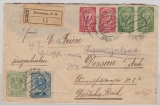 Österreich, 1921, 7,30 Kr. in MiF vs. + rs. auf Auslands- Einschreiben von Piesting nach Dessau (D.)