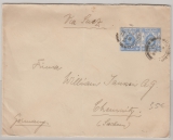 Hong Kong, 1932,  10 Cents (2x) als Auslandsbrief von Hong Kong nach Chemnitz, Abs. ist Dt. Konsulat Hong Kong!