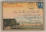 USA, ca. 1940, 5 Ct. als EF auf Postkarten - Leporello Winona, gelaufen als Auslandspost von Winona nach Berlin