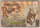 USA, 1935, (Marke entfernt!) Postkarten - Leporello Pendletown, gelaufen von Pendletown nach Chemnitz