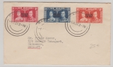Cook Island, 1937, 1- 6 d. - Überdruck- Ausgabe auf Auslandsbrief von Rarotonga nach Rathenow (D.)