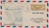USA, 1933, 8 Ct. EF auf Brief zur Rückkehr des US- Zeppelins USAS Macon, von Muffett Field nach Dalas