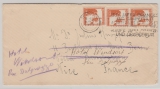 Palästina, 1939, 5 ... (3x) als MeF auf Auslandsbrief von Tel Aviv nach Nice (Frankreich) und von da weitergesandt