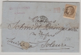 Frankreich, 1873, 30 C. EF auf Auslandsbrief von Rugles nach Solothurn (CH)