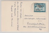 Österreich, 1957, 1 S. + 20 g. Lawinenopfer- Überdruck- Marke auf Kleinwalsertal- Postkarte von Mittelberg nach FF/M