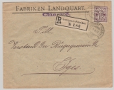 Schweiz, 1906, 15 Rp. EF auf Reklame- Umschlag von Landquart- Fabriken (eigener Stempel + R.- Zettel!) nach Igis