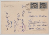 Vatikan, 1948, 5 L. (2x) Überdruck- Werte als MeF auf Auslands- Bildpostkarte vom Vatikan nach Sauerbrunn (A)