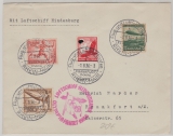 DR, 1936, MiF auf Zeppelinbrief, per Olympiafahrt, von FF/M, via Berlin nach FF/M