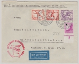 DR, 1936, MiF auf Zeppelinbrief, per Olympiafahrt, von FF/M, nach Berlin