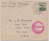 DR, 1936, EF auf Zeppelinbrief, per Olympiafahrt, von GB (?= Absender!), via FF/M nach Berlin und von hier nach New York