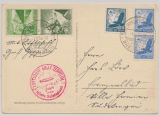DR, 1938, MiF auf Zeppelinbrief, per Sudetenlandfahrt, von FF/M, via Reichenberg nach Franzensbad, rs Propagandakarte
