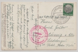 DR, 1938, MiF auf Zeppelinkarte, per Sudetenlandfahrt, von FF/M, via Reichenberg nach Aussig, rs. ansicht von Rohr a. F.