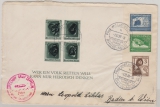 DR, 1938, MeF auf Zeppelinbrief, per Sudetenlandfahrt, von FF/M, via Reichenberg nach Baden (A)