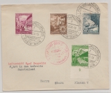 DR, 1938, MiF auf Zeppelinbrief, per Sudetenlandfahrt, von FF/M, via Reichenberg nach Plauen
