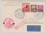 DR, 1939, MeF auf Zeppelinkarte, per Deutschlandfahrt, von FF/M, via ??? nach Lauenburg, mit Ausfallstempel...