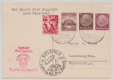 DR, 1939, MiF auf Zeppelinkarte, per Deutschlandfahrt, von FF/M, via Bielefeld nach Lauenburg