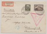 DR, 1933, DR. Mi.Nr.: 498 in MiF auf Zeppelinbrief, per Südamerikafahrt 1933, von Friedrichshafen nach Chemnitz