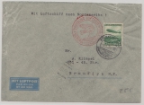 DR, 1936, Mi.- Nr.: 607 als EF auf Auslandsbrief von FF/M nach New York