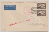 DR, 1929, Mi.- Nr.: 424 (2x) als MeF auf Zeppelinbrief zur Weltrundfahrt von Erlangen nach Cincinnati (USA)