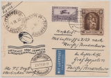 Saargebiet / DR, MiF auf Zeppelinpostkarte zur 6.Südamerikafahrt von Saarbrüken via Friedrichshafen nach Recife