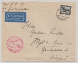 DR, 1929, Mi.- Nr.: 383 als EF auf Zeppelinbrief zur Orientfahrt 1929, von Friedrichshafen nach Kehl