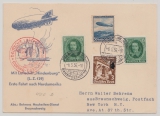 DR, 1936, MiF auf Zeppelinkarte zur 1. Europa- Nordamerikafahrt des LZ 129, 1936, von FF/M nach New York