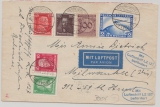 DR, 1928, DR Mi.- Nr.: 423 u.a. als MiF auf Zeppelinbrief, von Friedrichshafen nach Milwaukee (USA)