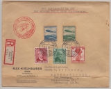 DR, 1936, MiF auf Einschreiben- Luftpostbrief, per Zeppelin, von  Graz (A) nach FF/M nach New York (USA) und nach Poppenbüttel