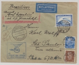 DR, 1933, MiF auf Zeppelinbrief zur 3. Südamerikafahrt, 1933, von Bonn nach FF/M nach Sao Paulo, (Brasilien)