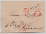 Preussen, 1837, Brief von Bromberg nach Bordeaux, mit div. Tax- und Transitvermerken, rs. mit Eingangsstempel