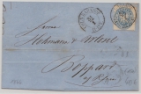 Preußen, 1866, Mi.- Nr.: 17 (b) als EF auf Fernbrief von Cöln nach Boppard