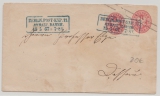 Preußen, 1867, 1 Sgr.- GS- Umschlag mit 1x Nr. 16 als Zusatzfrankatur, auf Fernbrief von Berlin nach Dessau (?)