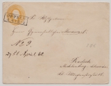 Preußen, 3 Sgr.- GS- Umschlag (groß), als Fernbrief von Oppeln nach Rostock