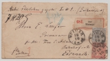NDP, ca. 1870, Mi.- Nr.: 4 + 5 als MiF auf Wertpaket- Begleitbrief von Weimar nach Eisenach