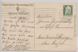Bayern, 1913, 5 Pfg. Luitpold- Privat- GS- Karte zum Bayrischer Blumentag 1913 gelaufen von Hof nach  bei ... über Kassel