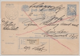 Bayern, 1901, 20 Pfg.- Postanweisungs- GS, gelaufen von Bad Reichenhall nach München (und zurück?)