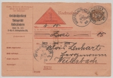 Bayern, 1920, 40 Pfg. (Mi.- Nr.: D 49) , als EF auf Dienst- Nachnahme von Kaiserslautern nach Weilerbach