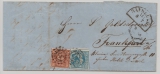 Bayern, ca. 1860, 9 Kr. als MiF auf Fernbrief von Bayreuth nach FF/M