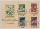 Danzig, 1939, Mi.- Nr.: 302- 305, kpl. Satz auf Karte, mit Sonderstempel, nicht gelaufen