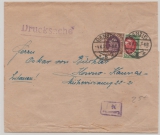 Danzig, 1921, Mi.- Nr.: 53 + 55 als MiF auf Auslands- Drucksachen- Streifband, von Danzig nach Kowno (Lit.) mit Zensur