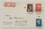 Danzig, 1938, Mi.- Nr.: 281- 83 als MiF auf Satzbrief- FDC, als Einschreiben- Fernbrief von Danzig nach FF/M