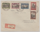 Danzig, 1932, Mi.- Nr.: 231- 235 als Satzbrief- MiF auf Einschreiben- Fernbrief von Danzig nach Berlin, mit Sonderstempel