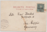 Kap Verdische Inseln, 1904, 25 Reis- Überdruckmarke als Ef auf Auslandspostkarte von Och... (?) nach Neu- Ruppin (D)