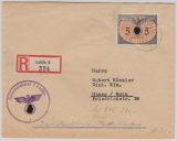 GG, 1940, Mi.- Nr.: D 15, als EF auf Einschreiben- Fernbrief von Lublin nach Hanau