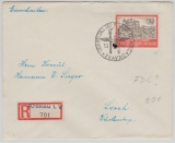 GG, 1941, Mi.- Nr.: 65, als EF auf FDC- Einschreiben- Fernbrief von Krakau nach Lorch